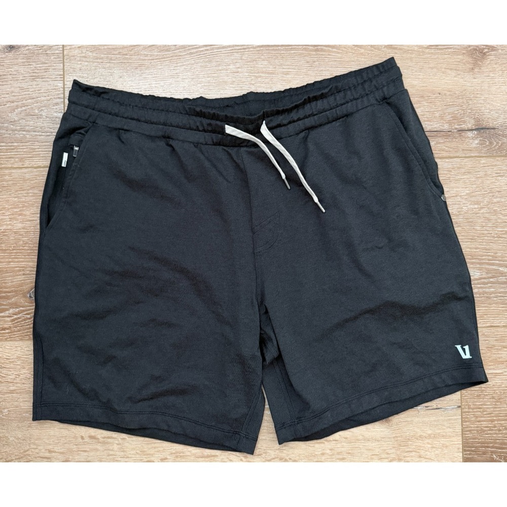 Vuori Ponto Performance Shorts Men's XL Black Gray Heather 7" Inseam Athletic